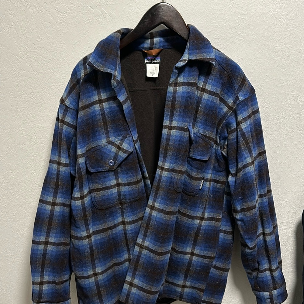 Patagonia fleece bomber tartan check flannel